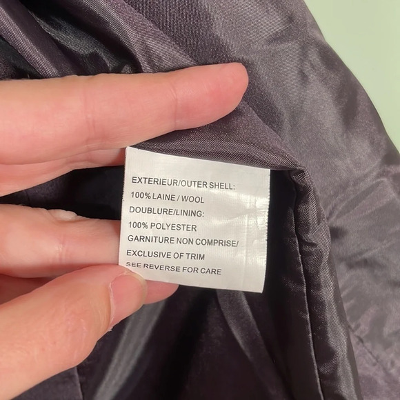 HILARY Radley 100% Wool Coat Black Size 6 Oversized Collar - Picture 8 of 9